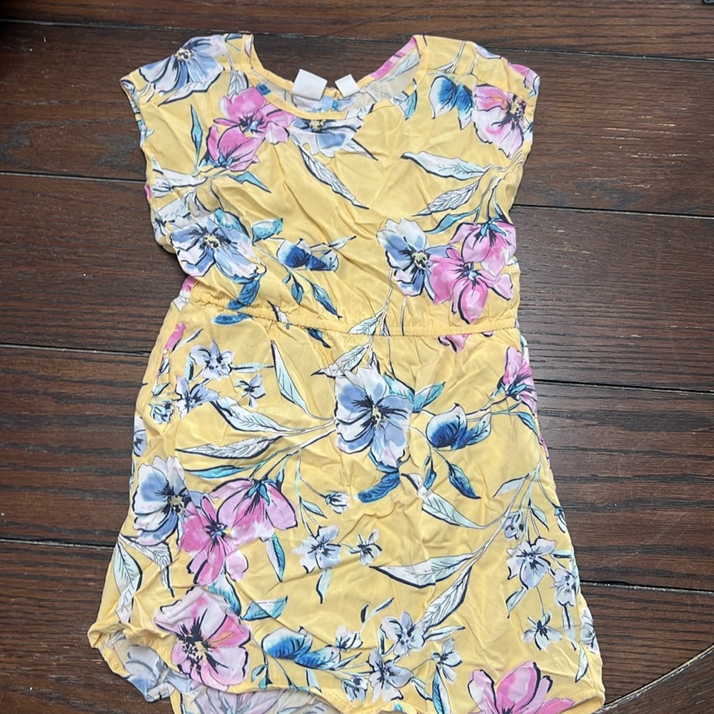 Gap Kids Yellow Pink Blue Floral Dress S 6/7